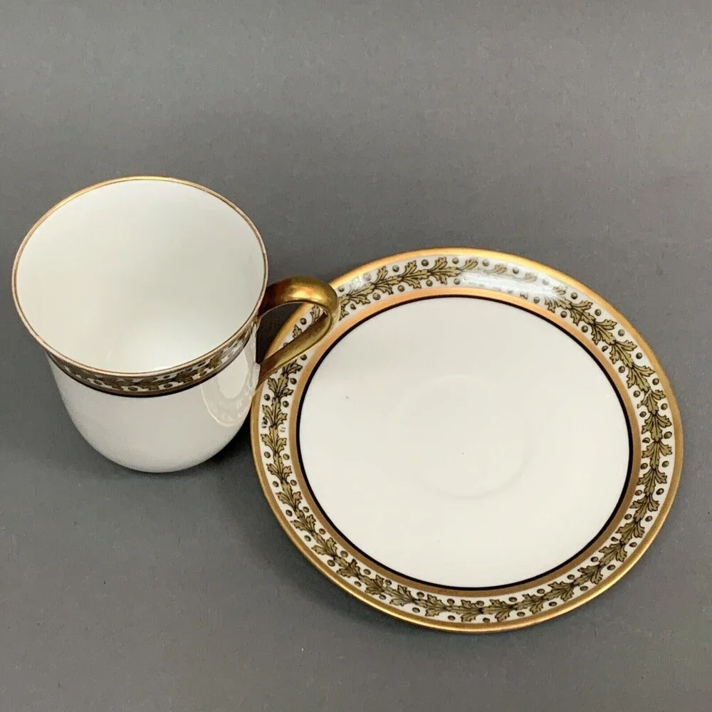 L S &‎ S Limoges France White Gold Trim Cup and Saucer Set